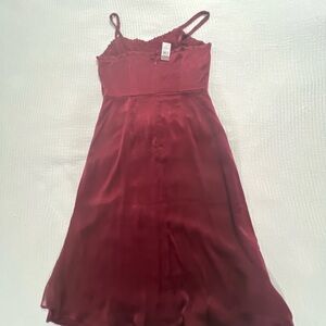 Loft Elegant Burgundy Spaghetti Strap Dress Size 8 NWT